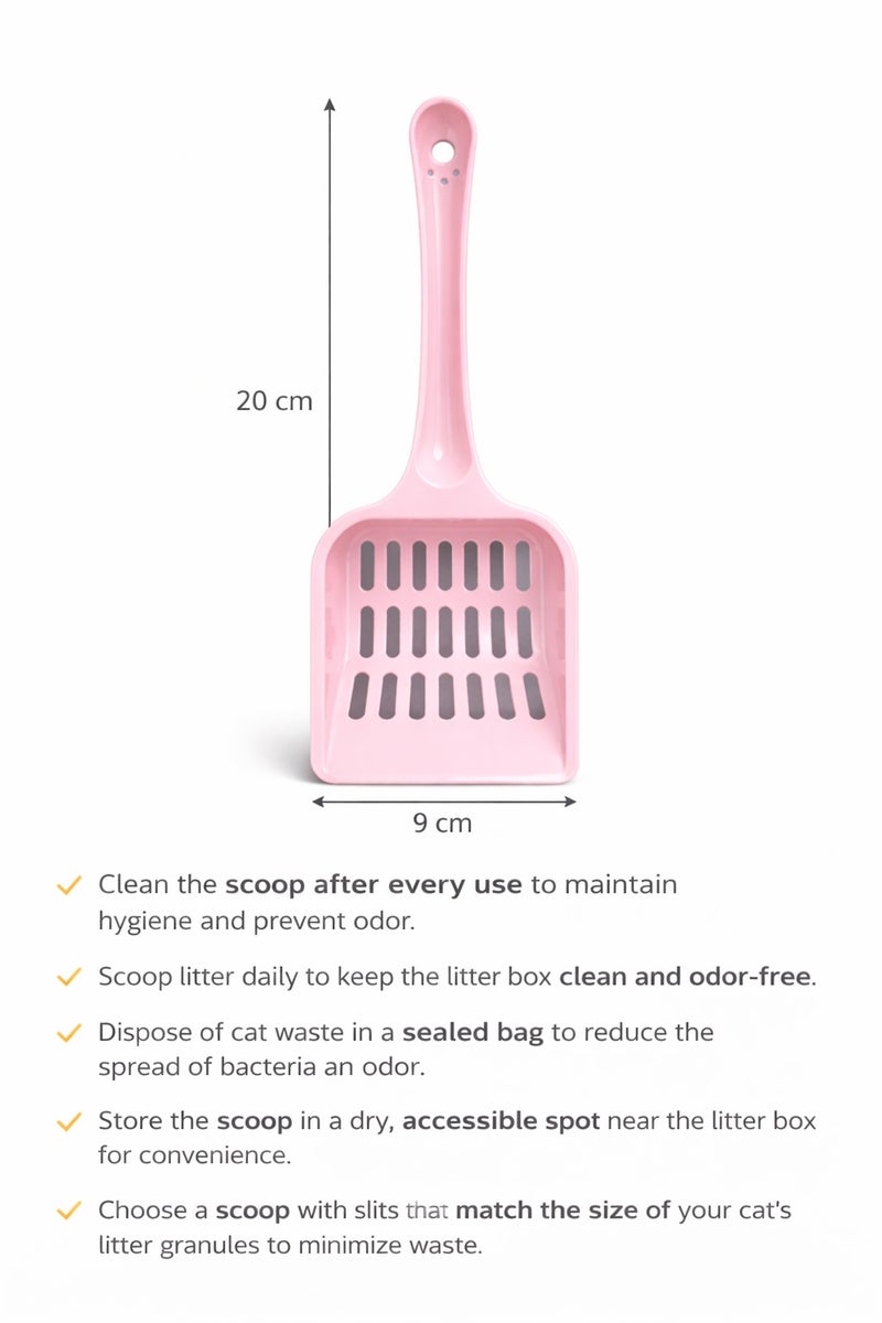 ICare Cat Litter Scoop, Pink, 20 x 9 cm, Slotted Design for Easy Sifting - Image 3